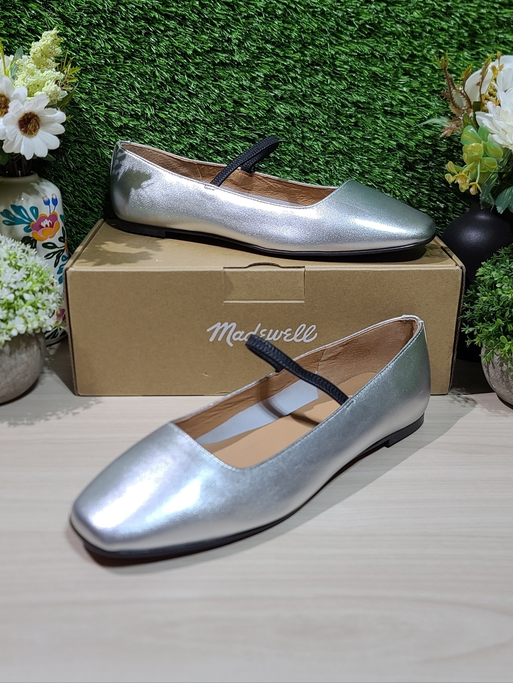 Madewell The Greta Ballet Silver Flats - US Women's 9.5 NEW